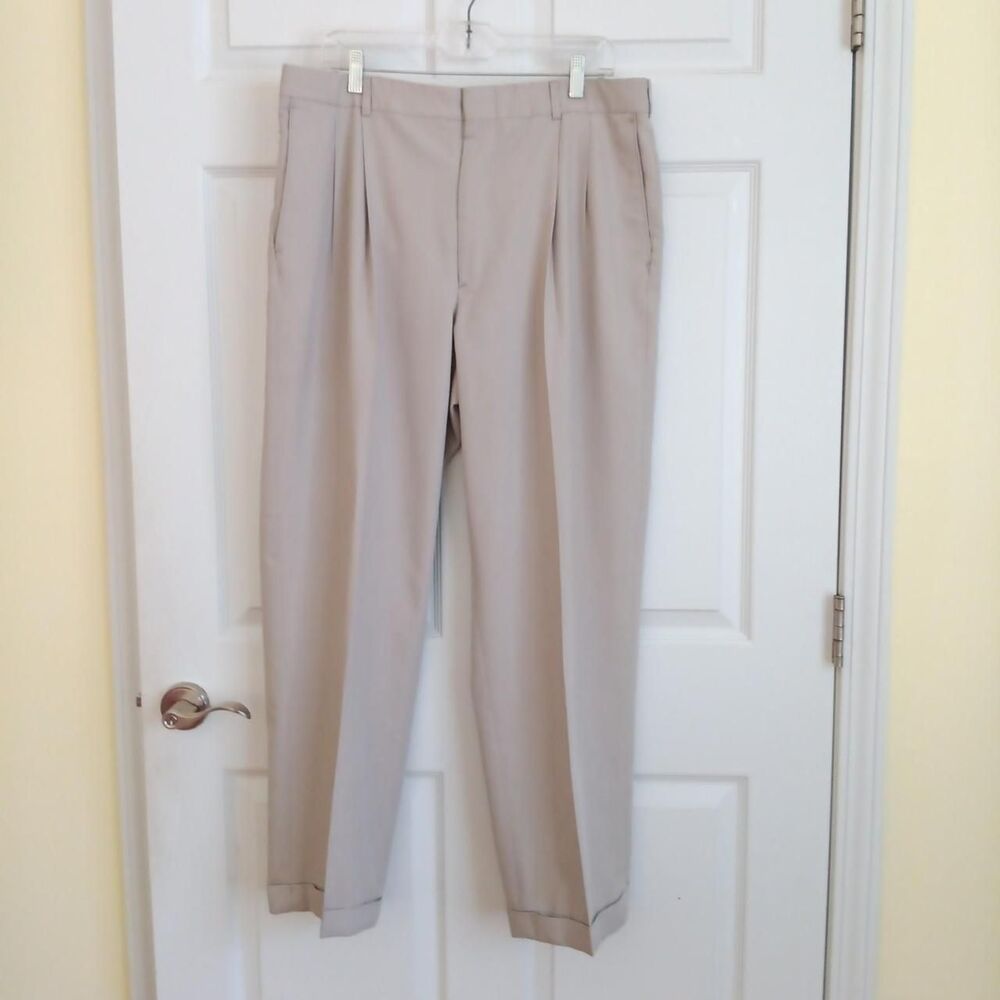 Vintage Perry Ellis Portfolio Pleated Cuffed Dress Pants 36X32